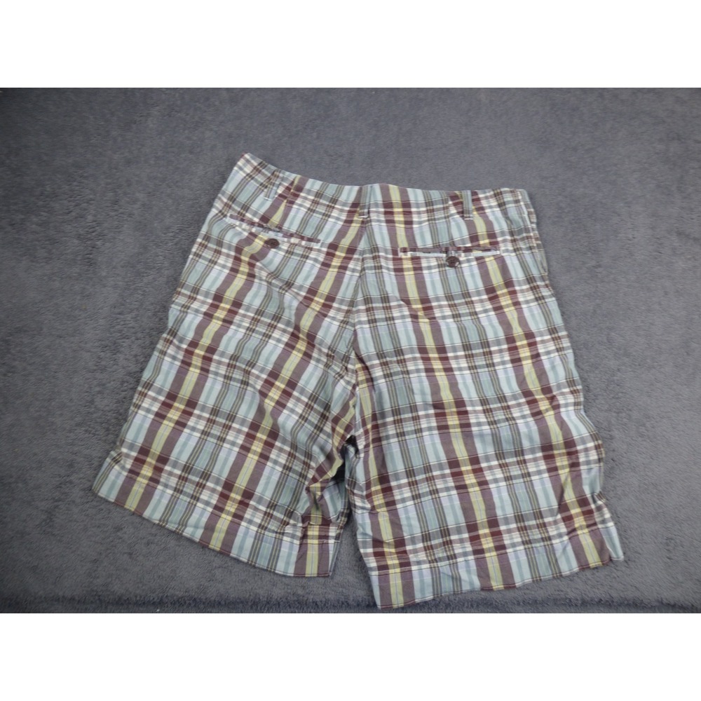 Polo Jeans Co Ralph Lauren Mens 36 Plaid Shorts Blue Burgundy Cotton Casual - Picture 5 of 5